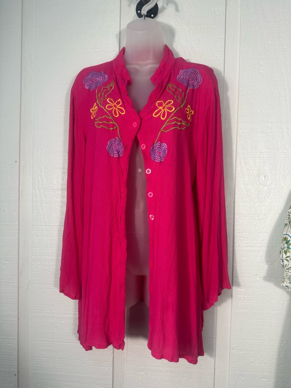 Original Anthony Women’s Pink Button Down Top Size 1X EUC